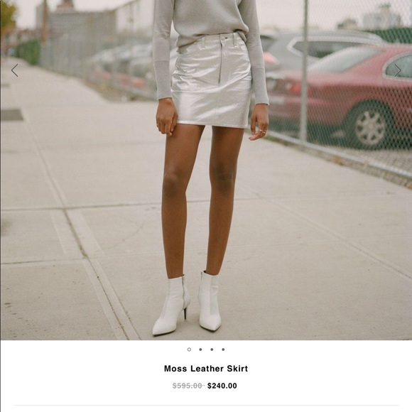 Rag and Bone Moss Leather Metallic Mini Skirt - Picture 1 of 10